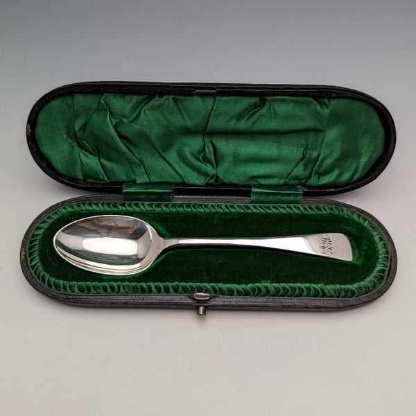 1898年 英国アンティーク 純銀製 クリスニングスプーン John Round & Son ケース入